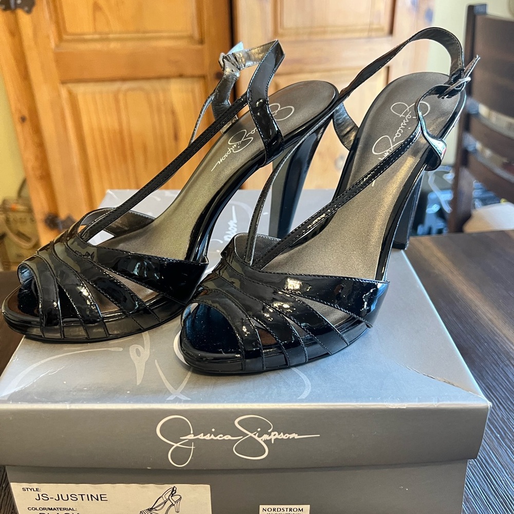 Jessica Simpson Black Strappy Heels